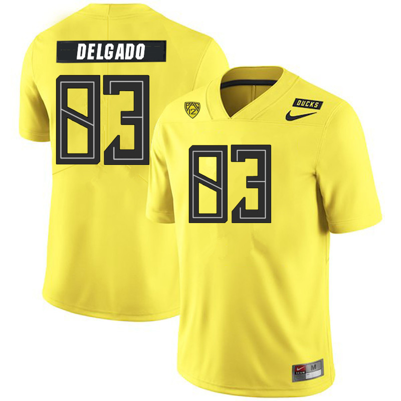 2019 Men #83 Josh Delgado Oregon Ducks College Football Jerseys Sale-Yellow